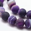 Natural Striped Agate/Banded Agate Bead Strands G-K166-12-10mm-02-3