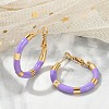 PVD Vacuum Plating 201 Stainless Steel Enamel Hoop Earrings for Women EJEW-B016-33D-2