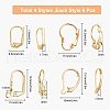 SUNNYCLUE 24Pcs 4 Styles Brass Leverback Earring Findings KK-SC0002-28G-2