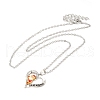 Heart with Word Best Wishes Zinc Alloy Pendant Necklaces for Christmas NJEW-M203-02A-GP-3