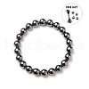 SUNNYCLUE Non-magnetic Synthetic Hematite Round Beads Stretch Bracelets BJEW-PH0001-8mm-22-2
