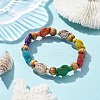 Beach Turtle Dye Synthetic Turquoise Beaded Stretch Barcelets BJEW-JB10297-01-2