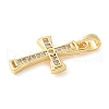 Brass Micro Pave Cubic Zirconia Pendants KK-U056-24G-2