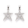 Brass Micro Pave Cubic Zirconia Pendants KK-N257-63P-1