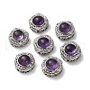 Brass Pave Natural Amethyst Multi-Strand Links KK-D366-01P-D-1