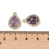 Natural Amethyst Faceted Teardrop Pendants G-U028-02G-03-3