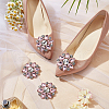 4Pcs Flower Alloy with Glass Rhinestone Shoe Buckle Clips AJEW-FG0003-64C-4