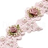 Polyester 3D Flower Lace Trim with Imitaiton Pearl OCOR-XCP0002-69-1
