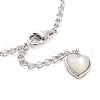 925 Sterling Silver Flower Link Chain Bracelets STER-Z009-01S-3