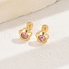 Elegant Stainless Steel Flower Stud Earrings EA4247-2-2