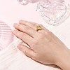 Round Brass Micro Pave Clear Cubic Zirconia Adjustable Ring Settings KK-D378-35G-5