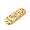 Rack Plating Brass Micro Pave Clear Cubic Zirconia Connector Charms KK-K377-25G-2
