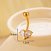 316L Surgical Stainless Steel Clear Cubic Zirconia Curved Barbell Belly Rings WGA1AD6-02-1