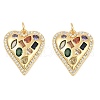 Brass Micro Pave Cubic Zirconia Pendants KK-U058-28G-1