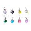 Kissitty Baking Painted Crackle Glass Pendant CCG-KS0001-01-1
