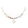 Beach Synthetic Turquoise Turtle Starfish Pendant Necklaces NJEW-JN05251-2