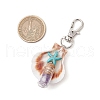Natural Aventurine & Amethyst & Howlite & Lapis Lazuli & Red Jasper & Synthetic Turquoise Chips inside Glass Wishing Bottle Pendant Decorations HJEW-JM03098-3