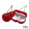 1Pc Valentine's Day Cherry Shaped Velvet Ring Gift Boxes VBOX-YW0001-01-2