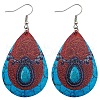 Imitation Leather Teardrop Dangle Earrings BOHO-PW0001-004E-1