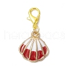 Alloy Enamel Shell Shape Pendant Decorations HJEW-JM03252-4
