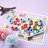 Craftdady 120Pcs 6 Colors Theaceae Wood Bead WOOD-CD0001-07-6