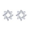 Rhodium Plated 925 Sterling Silver Micro Pave Cubic Zirconia Stud Earrings for Women EJEW-P231-81P-1