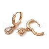 Light Gold Brass Micro Pave Cubic Zirconia Dangle Hoop Earrings EJEW-C073-08B-KCG-2