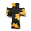 Cross with Sunflower Silicone Focal Beads SIL-G006-02B-2