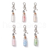 Flower Acrylic & Glass Wishing Bottle Pendant Decorations HJEW-JM03180-2