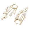 Mother's Day Jewellery Brass & Natural Freshwater Pearl Hoop Earrings EJEW-TA00584-3