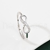 Infinite Sterling Silver Cubic Zirconia Adjustable Finger Rings for Women RJEW-B128-05-3