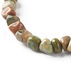 Natural Rhyolite Jasper Chip Beads Bracelet for Girl Women BJEW-JB06748-11-4