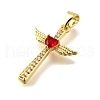 Brass Micro Pave Cubic Zirconia Pendants KK-Q066-40G-04-2