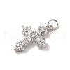 Rack Plating Brass Micro Pave Cubic Zirconia Pendants KK-Z047-08P-01-RS-2