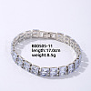 Brass Rhinestone 2-Strand Rectangle Link Bracelets for Women XO6953-7-1