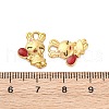 304 Stainless Steel Enamel Rabbit with Mirror Charms STAS-B085-34G-2