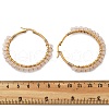 Beaded Hoop Earrings X-EJEW-JE03830-03-5