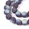 Frosted Opaque Glass Beads Strands GLAA-T032-P10mm-MBB15-3