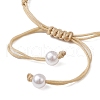 3Pcs Adjustable ABS Plastic Imitation Pearl Beaded Braided Bead Bracelets for Women BJEW-JB11871-5