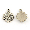 Tibetan Style Sunflower Alloy Pendants TIBEP-A5080-AS-RS-1