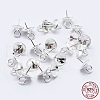 925 Sterling Silver Cup Pearl Bail Pin Pendants X-STER-F036-04S-4mm-1