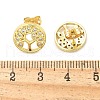 Brass Micro Pave Clear Cubic Zirconia Stud Earrings EJEW-P303-01A-G-5