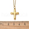 304 Stainless Steel Cross Pendant Cable Chain Necklaces NJEW-S442-04G-5