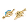 Rack Plating Brass Micro Pave Cubic Zirconia Pendants KK-P268-08C-G-3