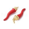 Brass Enamel Pendants X-KK-A252-13B-G-2