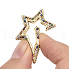 Brass Micro Pave Cubic Zirconia Spring Gate Rings ZIRC-S066-034A-NF-3