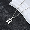 201 Stainless Steel Crystal Rhinestone Initial Pendant Necklaces FS-WG28760-14-1