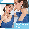 SUNNYCLUE 80Pcs 201 Stainless Steel Textured Flat Round Stud Earring Findings STAS-SC0008-50-5