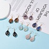 Teardrop Gemstone with Tree Dangle Earrings EJEW-JE04867-2