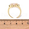 Star Natural Rose Quartz Cubic Zirconia Cuff Rings RJEW-M076-02G-05-3